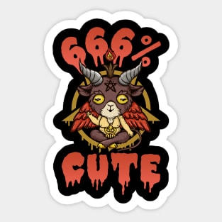 666% Cute - Satanic Chibi Anime Goat Head Baphomet Sticker